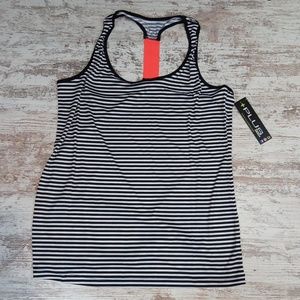 Plus Moda Tek Racerback Striped Tank Top